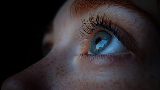 Eye observing AI images